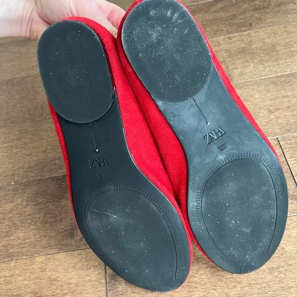 Zara Women's Vibrant Red Flats - Picture 3 of 3
